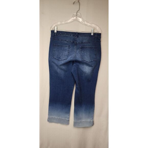 Christopher & Banks Size 8 Ombre Capri Jeans Stretch Modern Denim Soft - Picture 3 of 5